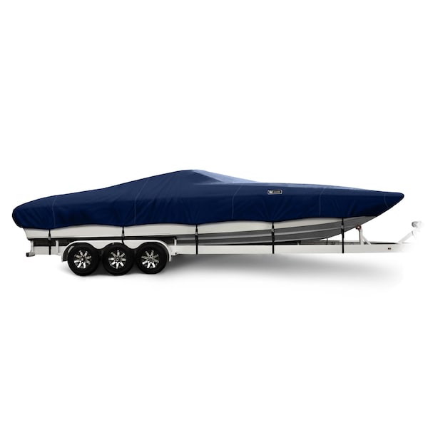 Eevelle Boat Cover DAY CRUISER Inboard Fits 30ft 6in L up to 96in W Navy SFDAYC3096-NVY - main